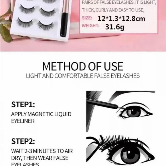 Magnetic eyelashes with Liquid Eyeliner Kit Natural Eye Lashes - Picture 5 of 7